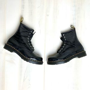Dr. Martens 1460 Patent Crocodile Embossed Boots 8